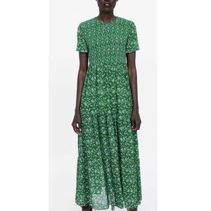 Zara Green Floral Maxi Dress